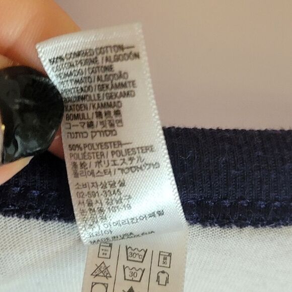 Bandana Cat Graphic Raglan T-Shirt - Navy and White - Picture 6 of 7